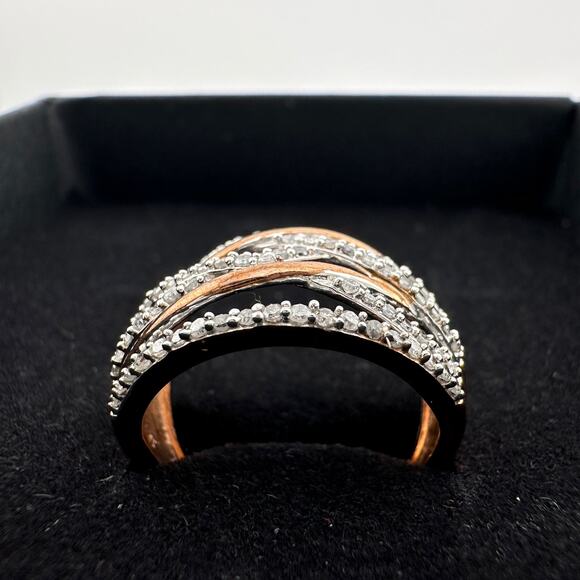 1/2 Carat Natural Diamond Braided Woven Paths Ring Size 7 - Picture 13 of 16
